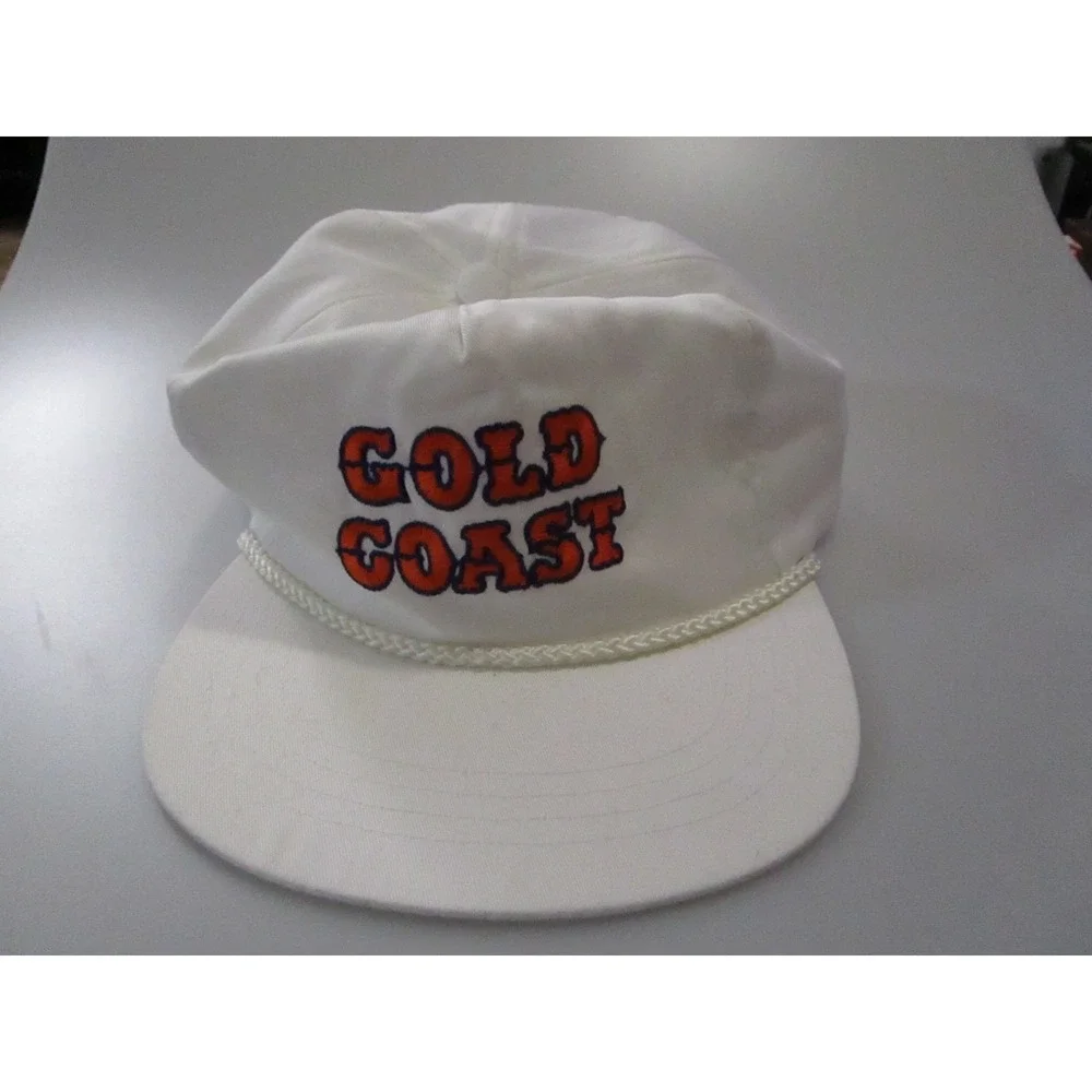 Gold Coast Hat Cap‎ Snapback White Yupoong Rope Vintage 80s